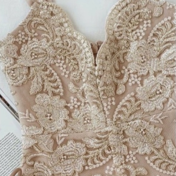 NWT Revolve Elliatt Amour Bodycon Dress. Gold/Beige. Size Small - Picture 3 of 9